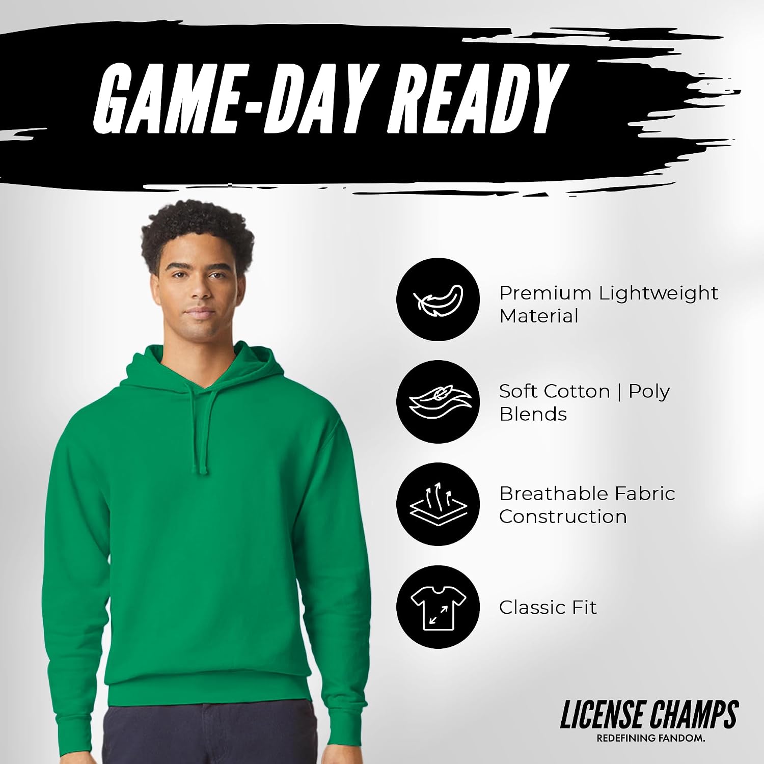 License Champs Hooded Sweatshirt | Official NCAA College Merch | Mens Womens Adult Hooded Sweatshirt | Mens Womens | Bar Logo