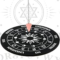 Vista 5 de Kit de radiestesia de tablero de péndulo con 3 piezas de tablero de habla espiritual, 1 collar de péndulo de cristal de mensaje metafísico, 2