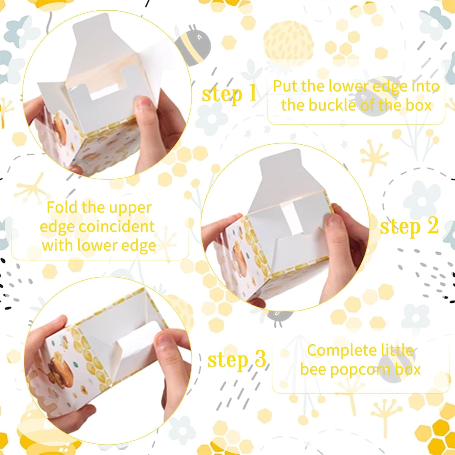 Sweet Bee Popcorn Boxes Bees Goodie Candy Boxes Sunflower Party Favors
