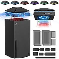Vista 1 de Cooling Fan Dust Cover for Xbox Series X Console, Cooling System with RGB Light, 3.0&2.0 USB Port, Dust Proof Filter, Low Noise Top Fan with 3