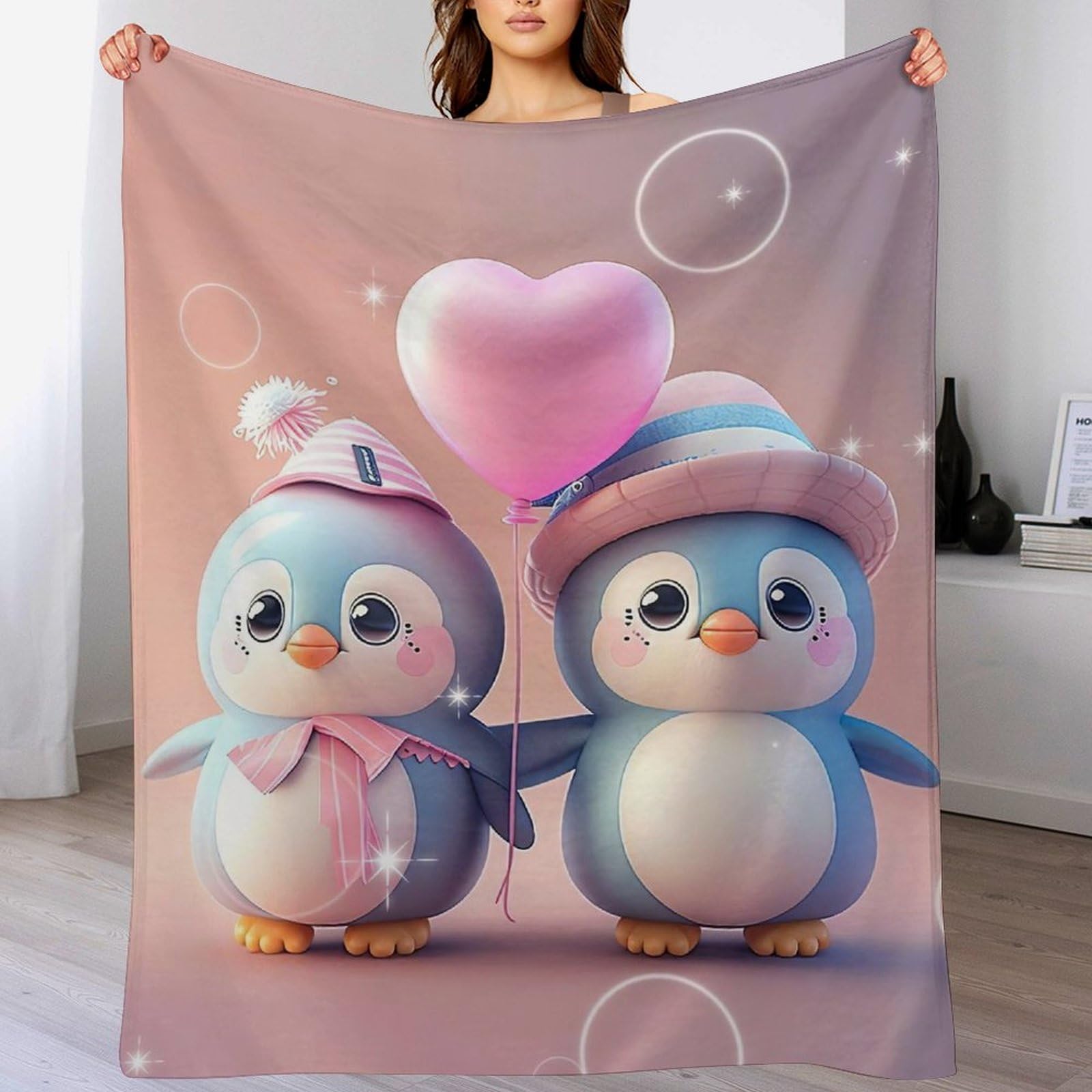 Couverture flannel pingouin pour des soirées cocooning au lit