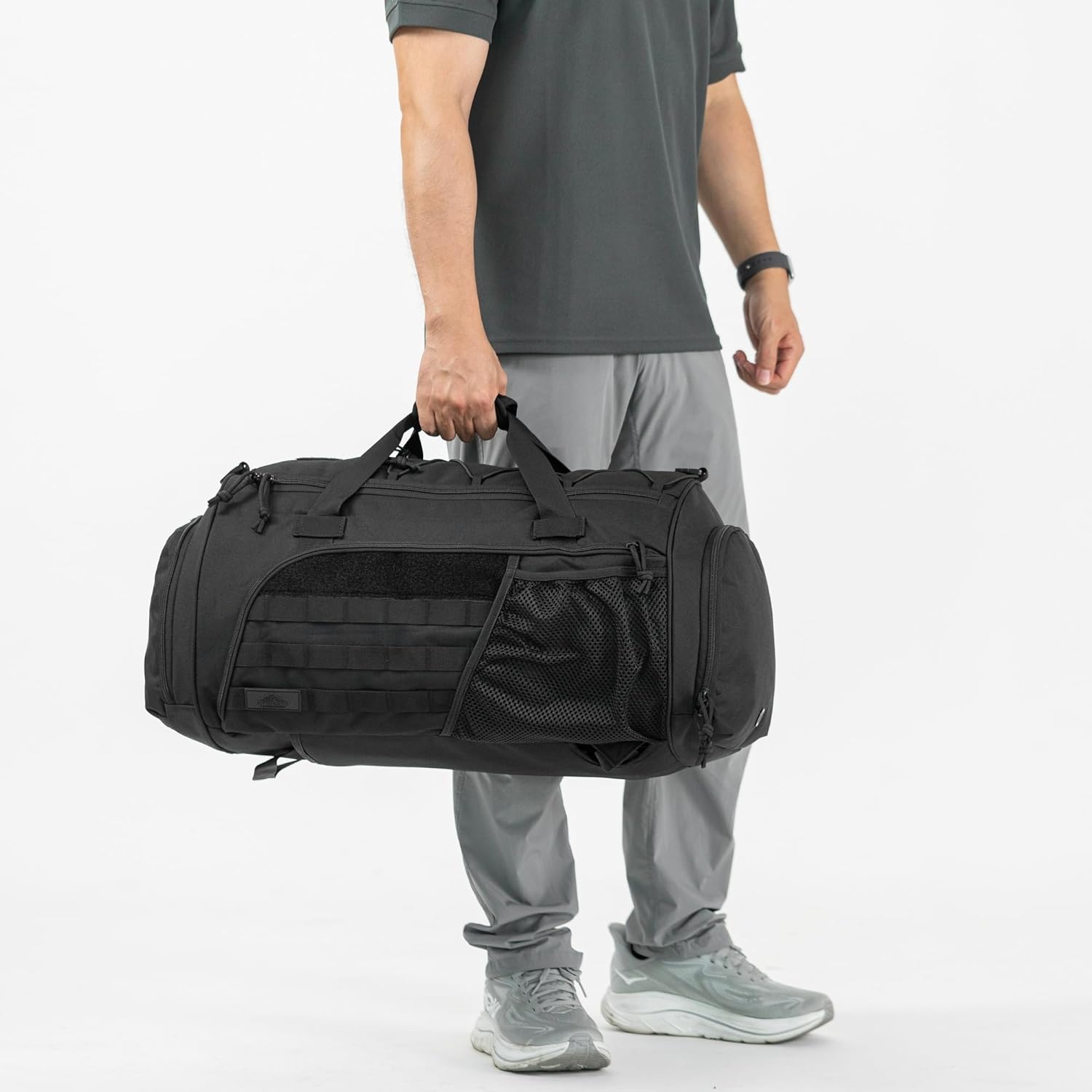 Gym Bag Military Duffle Backpack, Heavy Duty Travel Weekender Bag with Multiple Compartments Including Shoe Compartment Wet-dry Separation Compartment, Adjustable Shoulder Strap 60L Capacity - Image 5