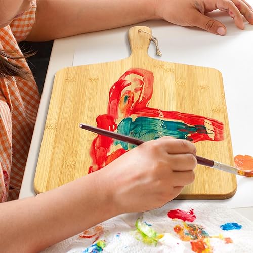 Miniatura 6 de Patelai Juego de 12 Tablas de Cortar de Madera con Asas, Tablas de Cortar Grandes para Servir en la Cocina, Tablas de Cortar Simples a Granel,