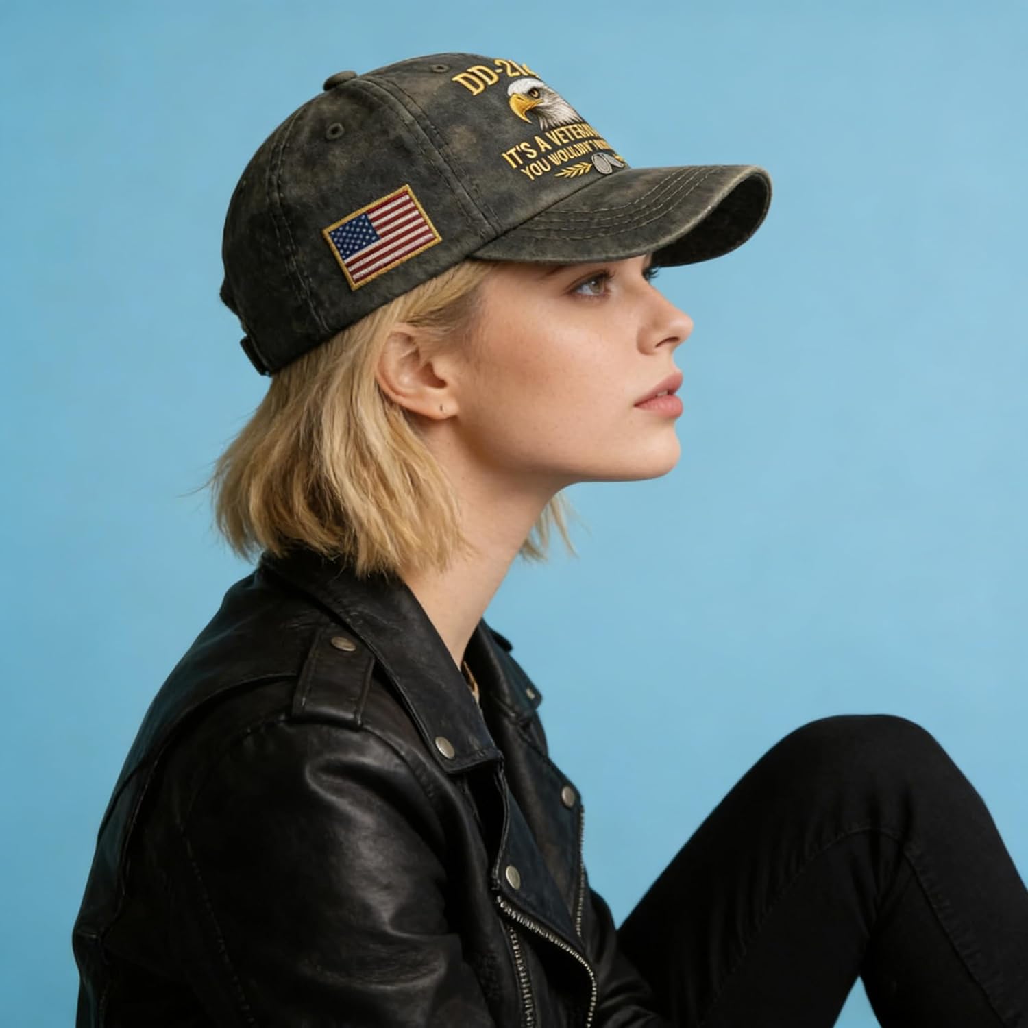 DD-214 Army Veteran Hat, Embroidered Patriotic Baseball Cap, Patriotic Veteran Day Gifts for Retired Soldiers - Image 6