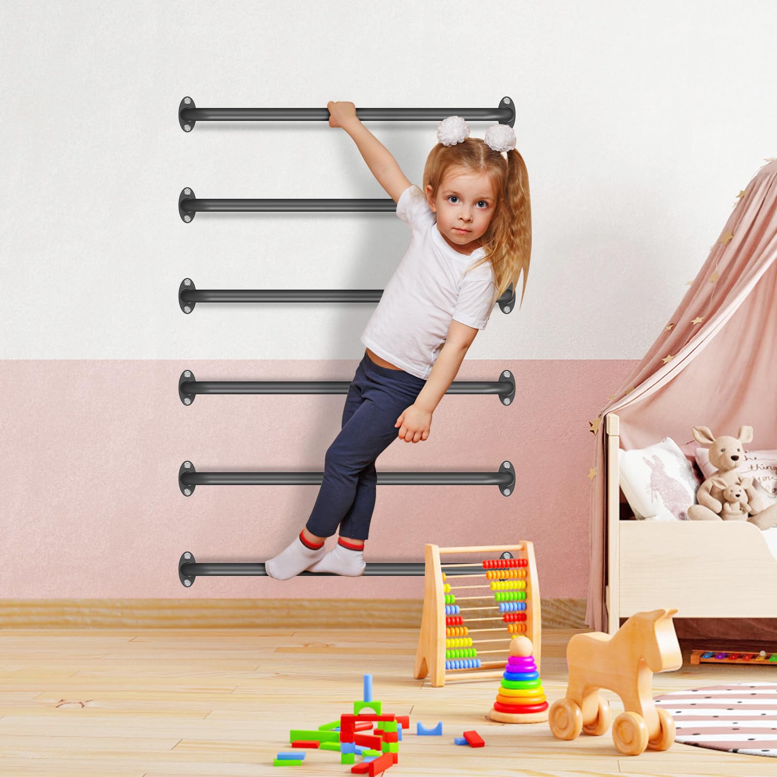 Dolibest 2-częściowy uchwyt mocujący, 103 cm, dla dzieci, poręcz schodowa dla niepełnosprawnych seniorów, uchwyt bezpieczeństwa do użytku wewnątrz i na zewnątrz, do ogrodu/prysznica/łazienki/toalety
