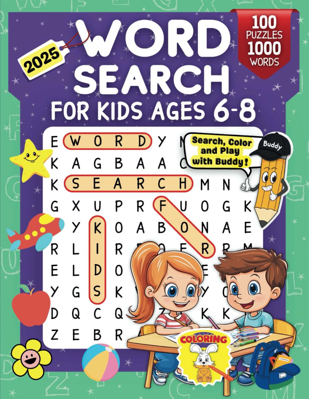 Word Search for Kids Ages 6-8: 100 Large Print Puzzles for Boys and ...