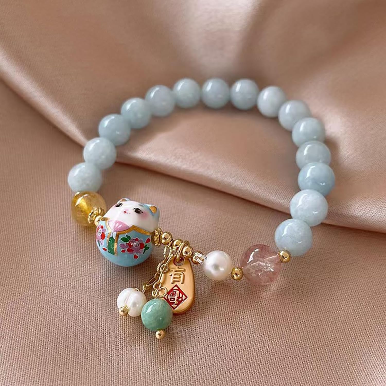 Lucky Cat Bracelet for Women, Good Luck Bracelets Ceramic Cat Protection Bracelet, Cat Jewelry Feng Shui Good Luck Jewelry for Women, Present Bracelets, Birthday Gifts for Women - Image 8