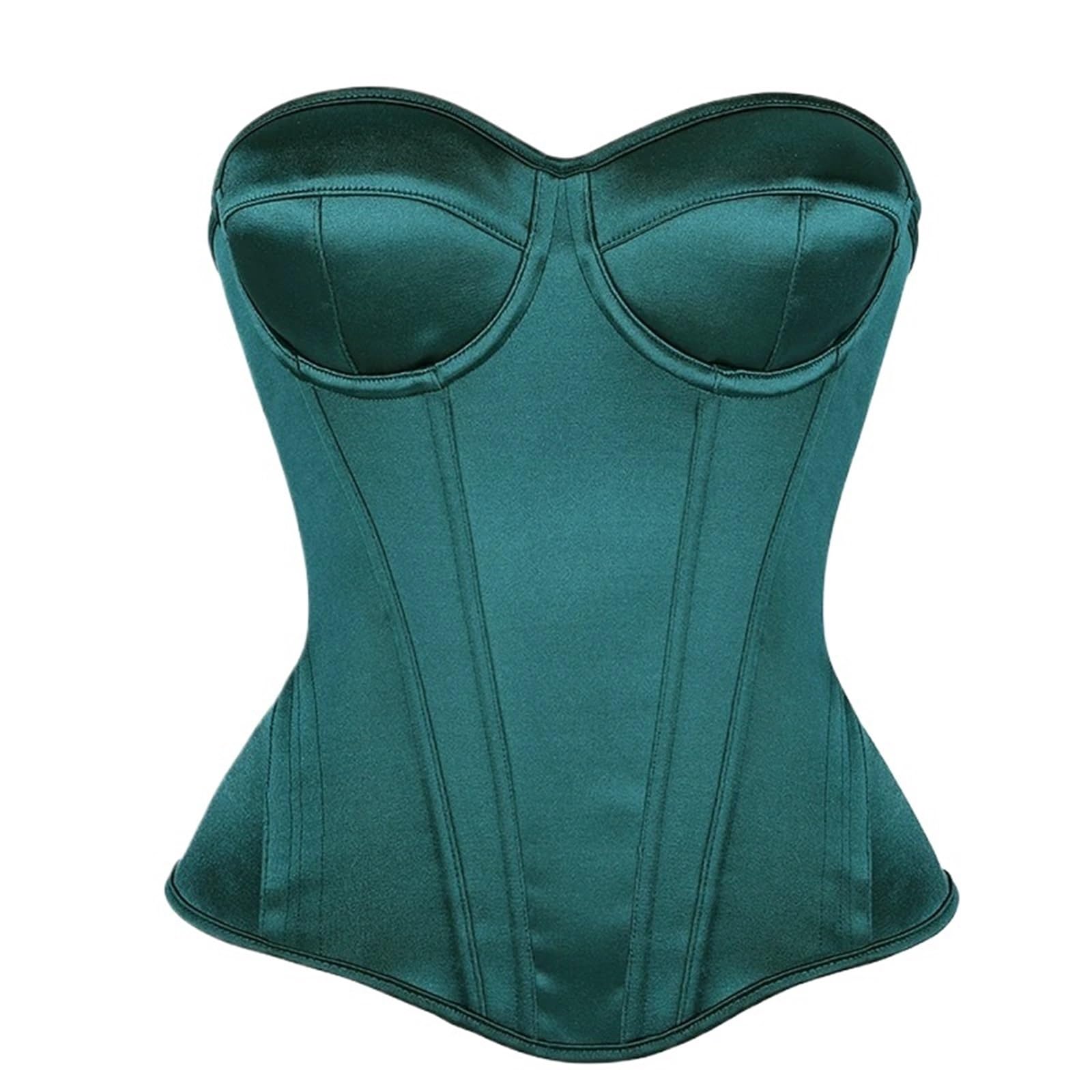 Camiseta Encaje Fishbone Corsé Elegante for Mujer, Top sin Tirantes con Sujetador, corpiño Moldeador de Cintura Cordones Transpirables, Control Barriga