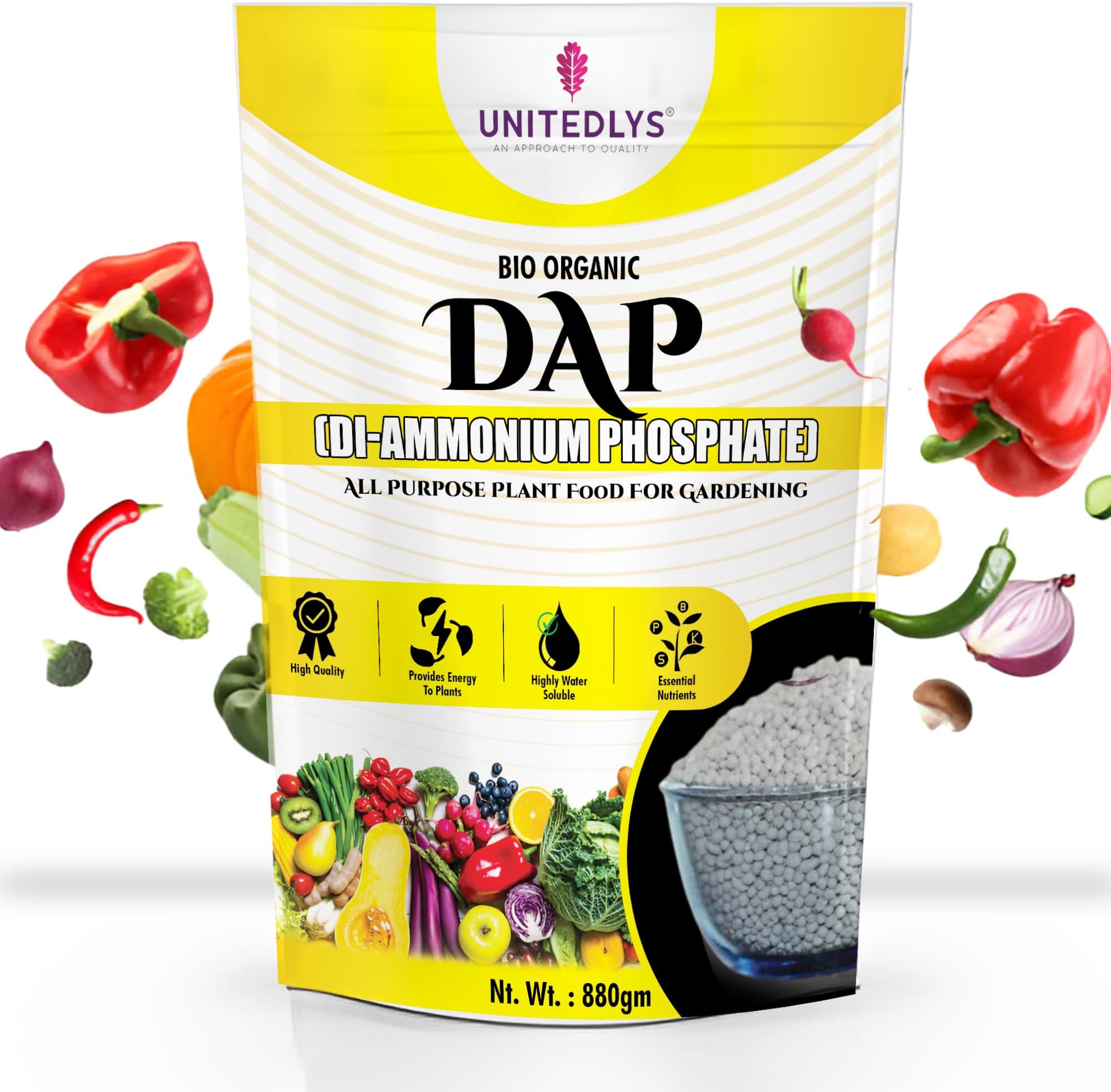 Unitedlys Bio Organic DAP Plant Food for Plants Home Garden 880G | Fertilizer for Crops | All Purpose Bio DAP Food for Home Plants & Gardening