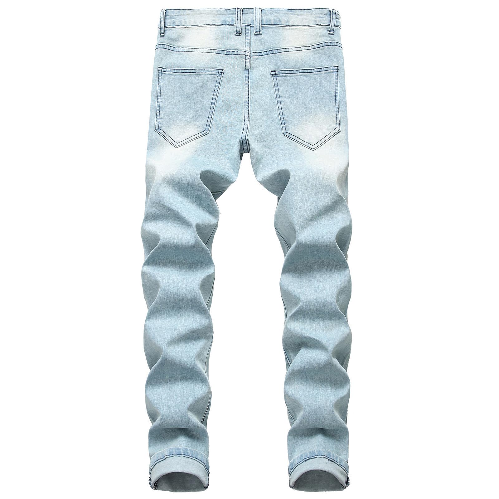 Jeans Uomo Slim Fit, Pantaloni Jeans Uomo con Ricamo Pentagramma Pantaloni in Denim Stretch Slim Fit vestibilità Regolare Jeans Neri Strappati Jeans Nero Streetwear Stile Y2k Pants Casual Versatile