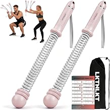 Weighted Ropeless Battle Ropes Adjustable Weight - Portable Cordless Battle Ropes for Home Gym with Workout Poster, Strength Building, HIIT & Low-Impact Cardio Training for Men & Women Pink