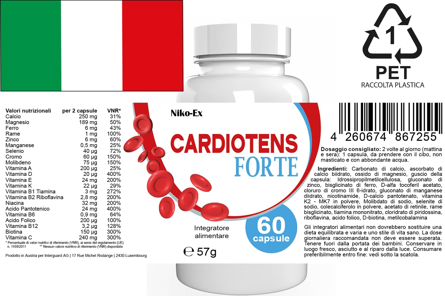 Cardiotens Forte - 120 Cápsulas (2x 60 Cápsulas), Paquete de 2