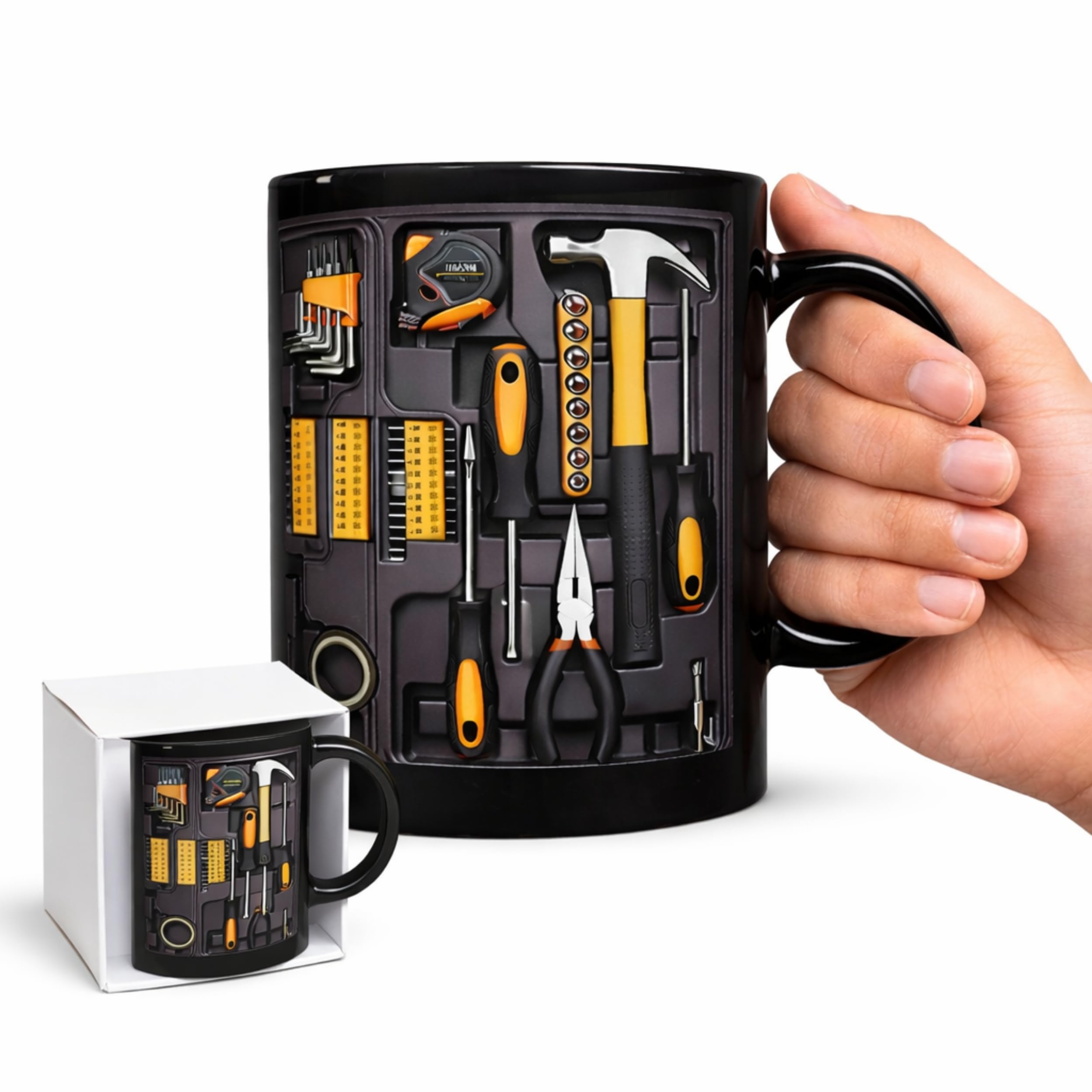Mechanic Coffee Mug — Toolbox Design Ceramic Cup 11oz, Funny Gift for Mechanics, Handymen & Carpenters, Man Coffee Mug with Tools, Mechanics Tool Box Mug, Dishwasher Safe, Birthday & Christmas Gift