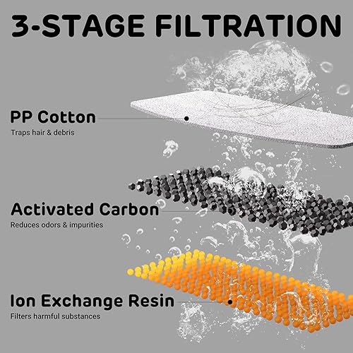 Miniatura 7 de iPettie Fuente de agua de cerámica para gatos, dispensador de agua inalámbrico para mascotas de 3.5 L118 onzas con 3 modos de agua, bomba ultra