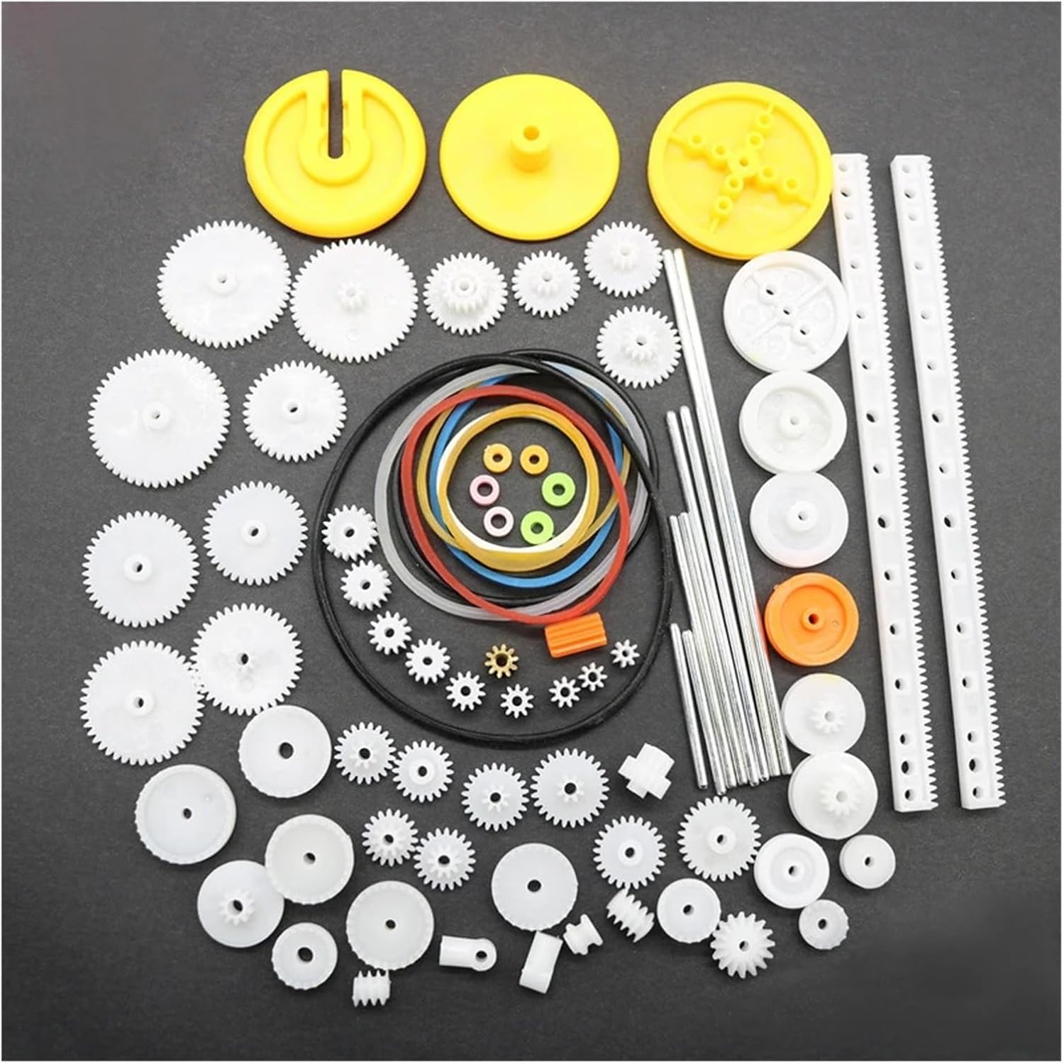 82PCS/Set Mixed Gear Bag Electronic Starter Gearbox Small Toy Robot Electronic Starter Transmission Gear 0.5 Mold DIY