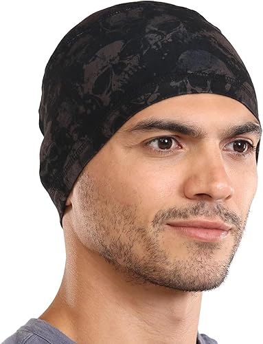 Vista 21 de Forro de casco de refrigeración para hombre, gorra de cráneo de ciclismo, forro de casco de motocicleta Negro