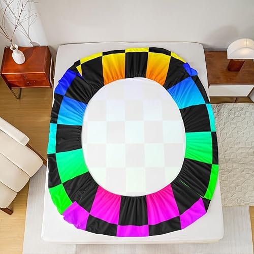 Miniatura 3 de Feelyou Juego de sábanas de hojas de marihuana, hojas de cannabis, sábanas de cama de plantas verdes de hierba arcoíris, juego de ropa de cama de