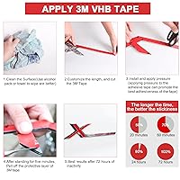 Vista 4 de Cinta 3M de doble cara, cinta de montaje 3M VHB de 20 pies x 0.4 pulgadas, cinta de espuma resistente e impermeable, cinta adhesiva fuerte de dos