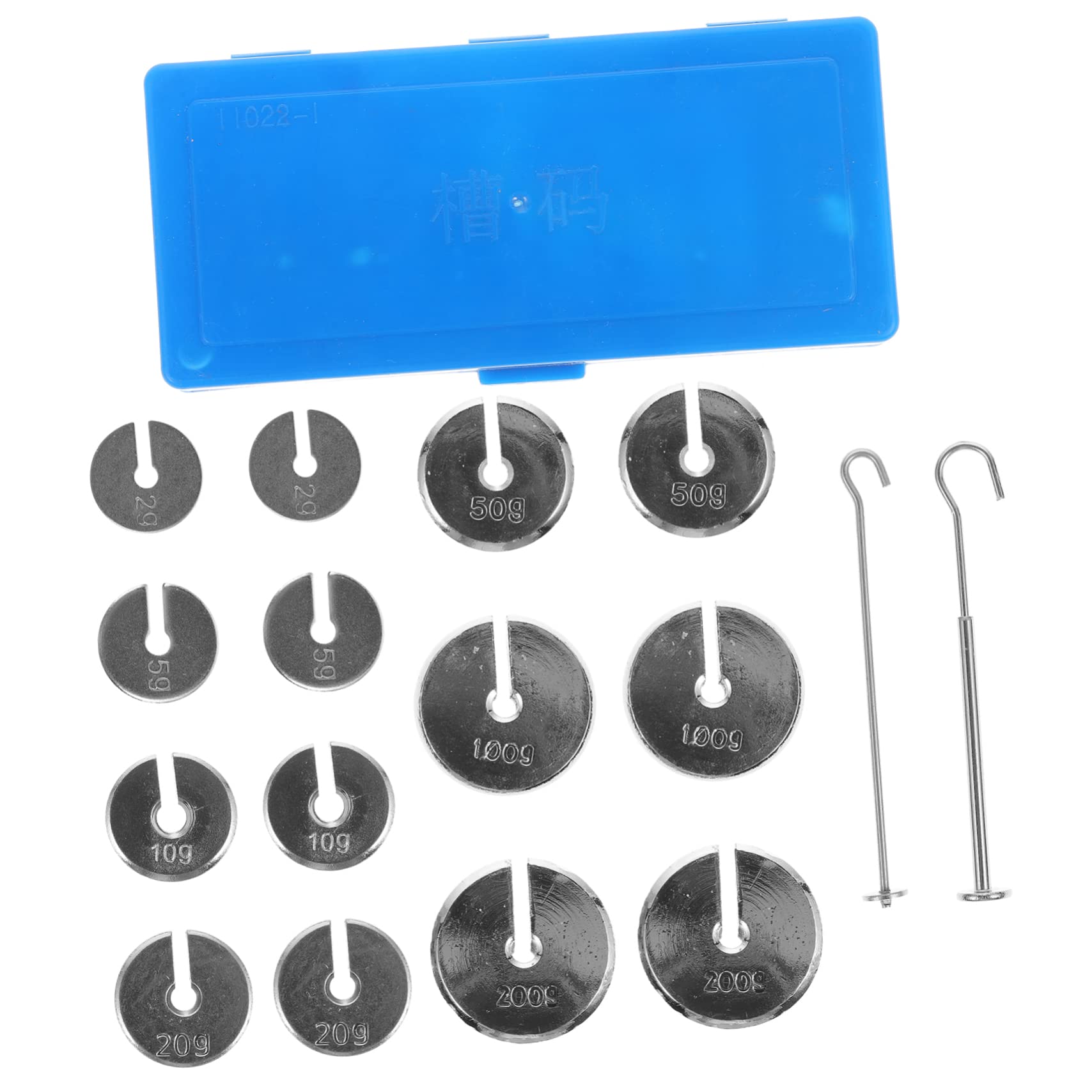 FUNOMOCYA Lab Slotted Mass Set Steel Calibration Weights Hanger Box for Classroom Use