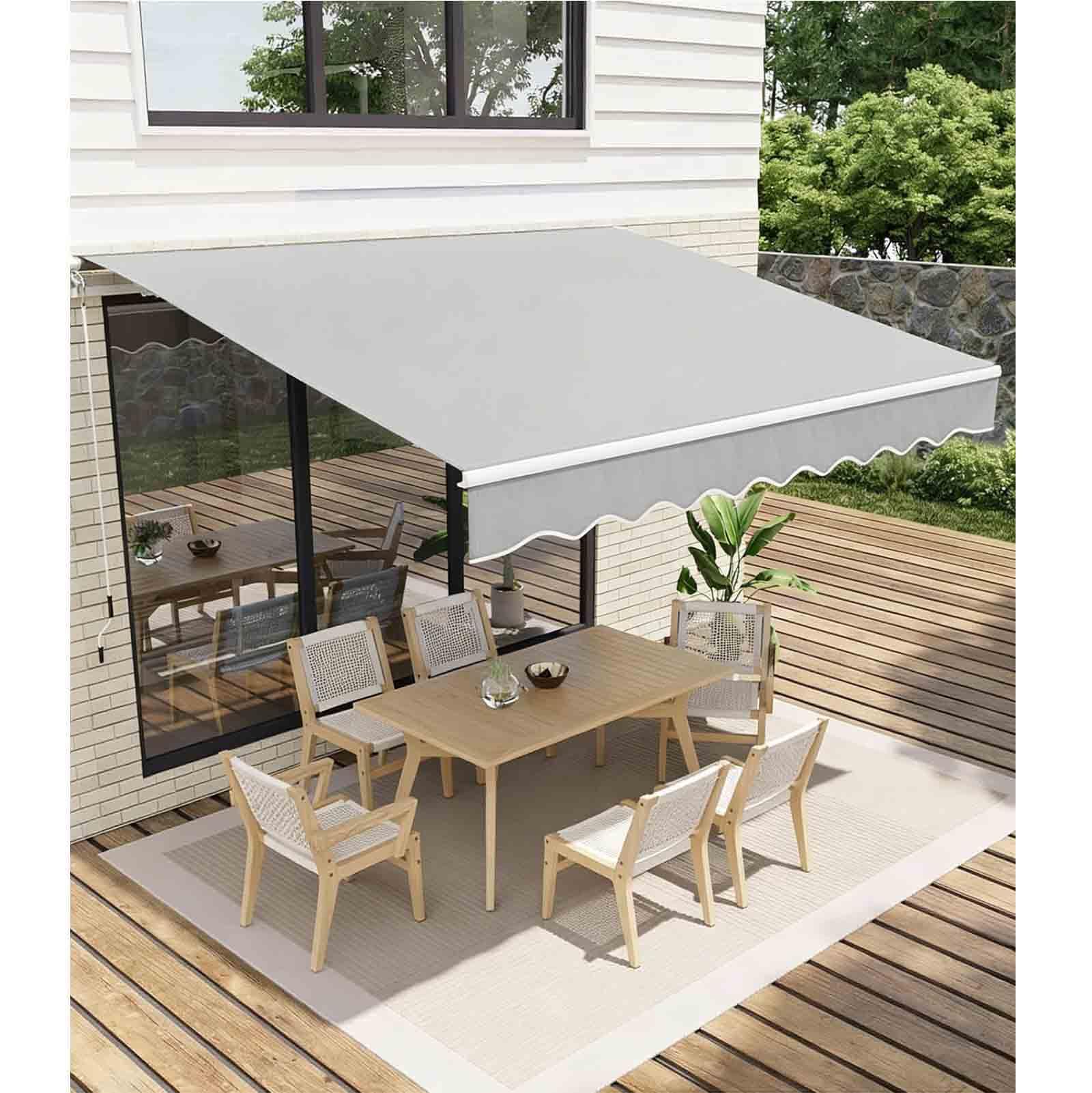 (Only Cloth) 2.0m 2.5m 3.0m 3.6m 4m 5m Awning Fabric Replacement Fabric, Waterproof Oxford with Valance Durable With Uv Protection, for Courtyard, Balcony, Restaurant,005,3x2.5m(10x8.2ft)