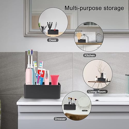 Miniatura 50 de Soporte para cepillos de dientes para baños, soporte para pasta de dientes, organizador de baño para cepillo de dientes, soporte para brochas