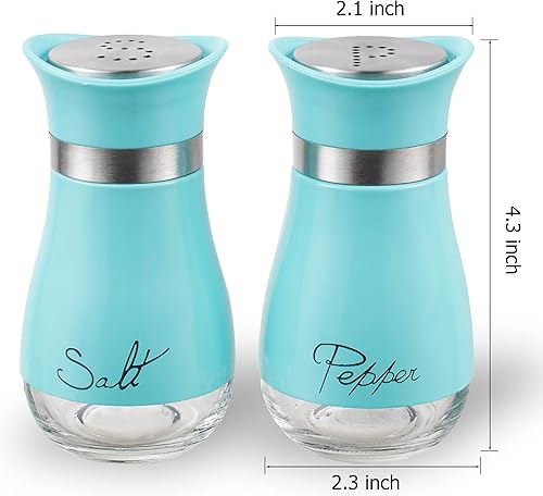 Miniatura 34 de Lonffery Juego de saleros y pimenteros – Recipientes de sal para regalos, decoración de cocina, hogar, caravana, campamento, barbacoa, dispensador