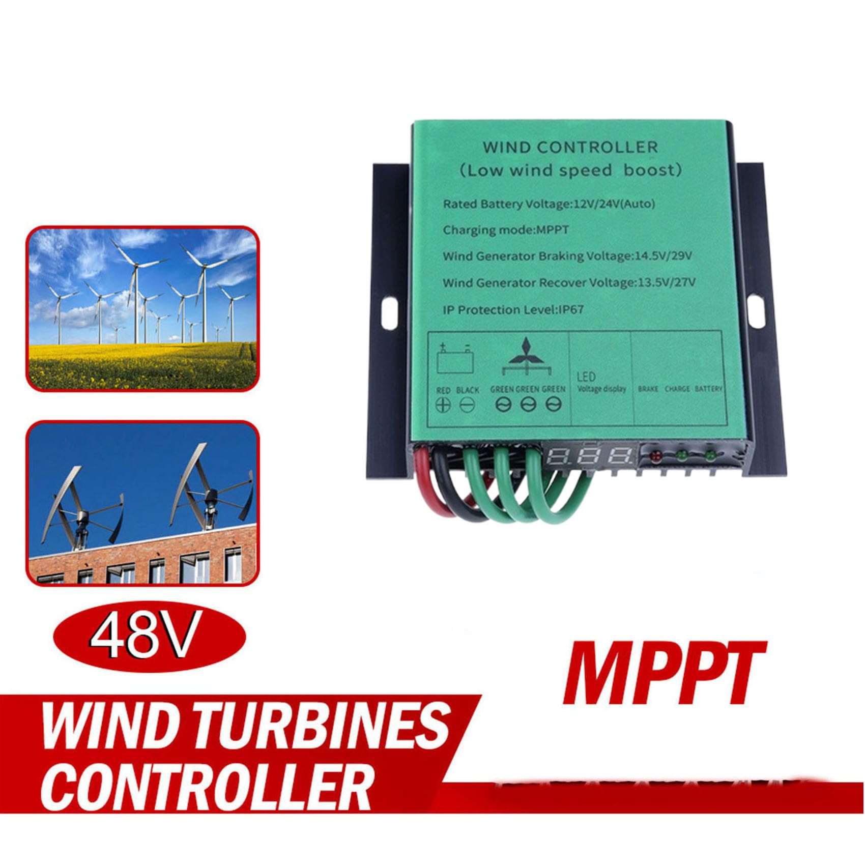 Regolatore di carica MPPT per turbine eoliche, 20000 W, trifase, 12 V/24 V/48 V, per generatori di energia eolica.