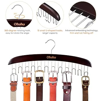 Scarf Organizer Bag Hanger Belt Holder For Closet, Belt Storage Tie Organizer For Closet Belt Organizer For Men Scarf Hangers Belt Hooks For Closet Wall Belt And Tie Belt Hanger Belt Organizer