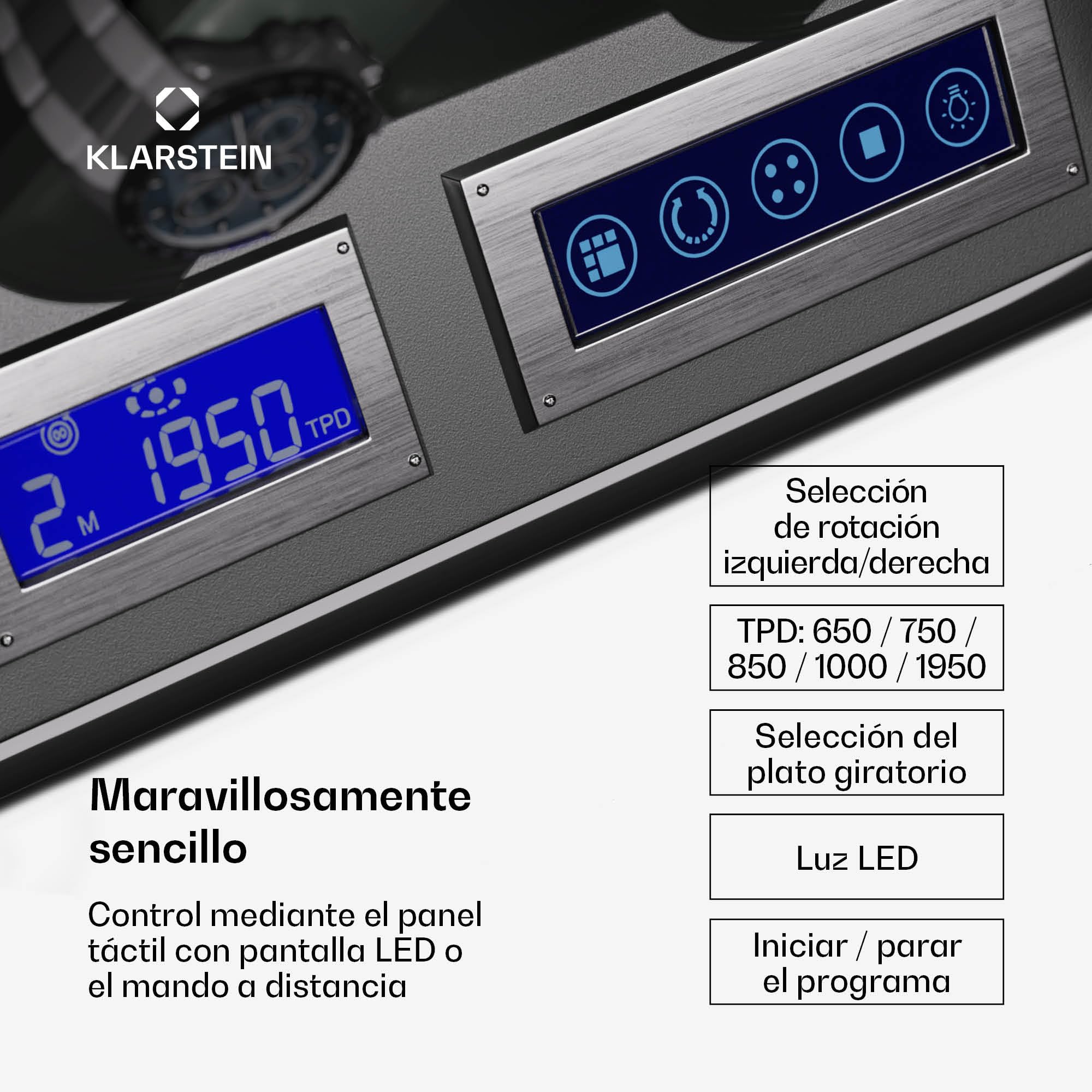 KLARSTEIN Caja, para 4 Relojes, Vitrina Acrílico, Joyeros, 5 TPD, Caja Relojes Acrílico, Expositor para Dar Cuerda Reloj, Relojero Organizador Grandes, Organizadores