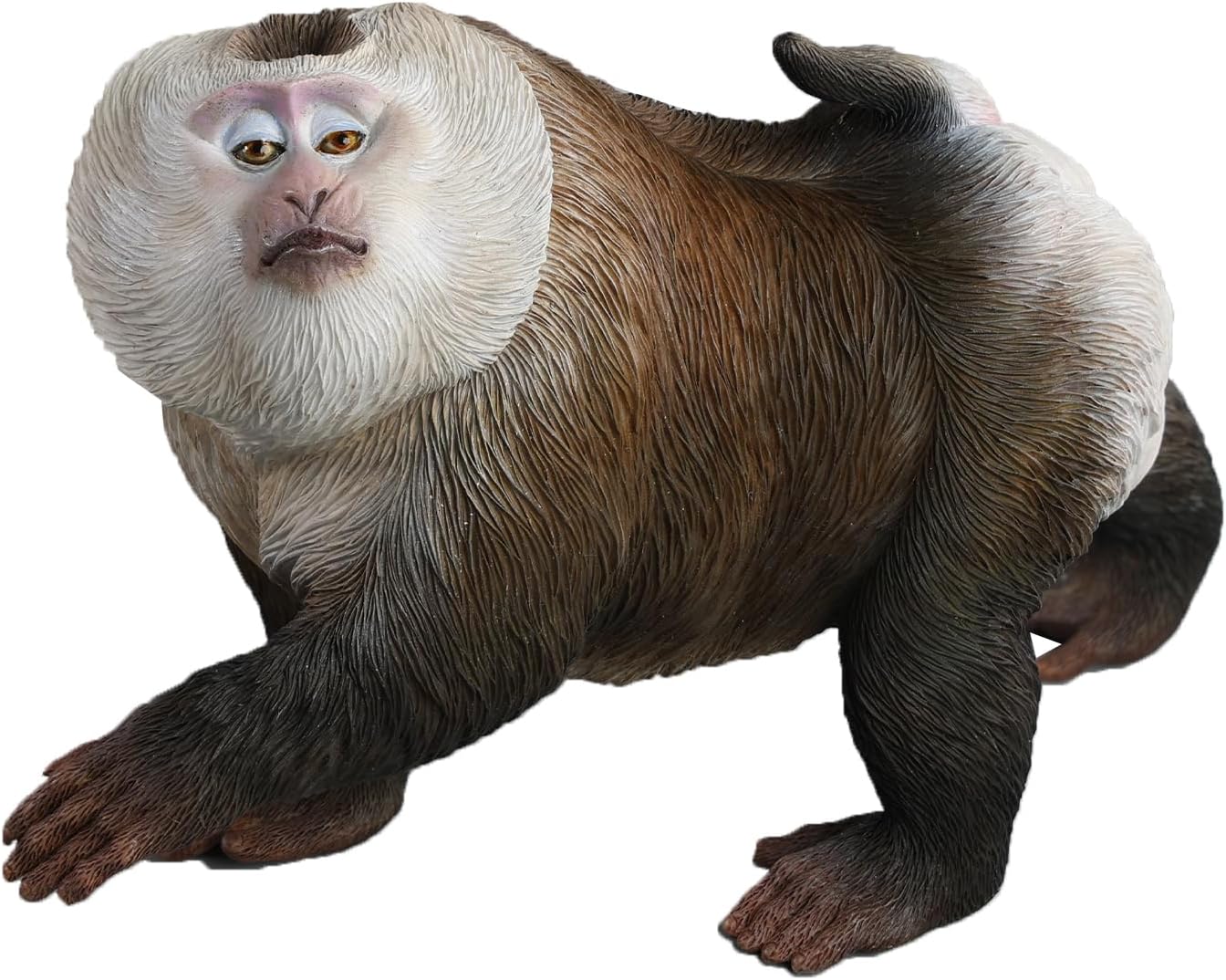 MMOS X JXK Northern Pigtail Macaque Figurine for Collection, Northern Pigtail Macaque Statue Durable Polyresin with Intricate Details, Gifts for Animal Lovers