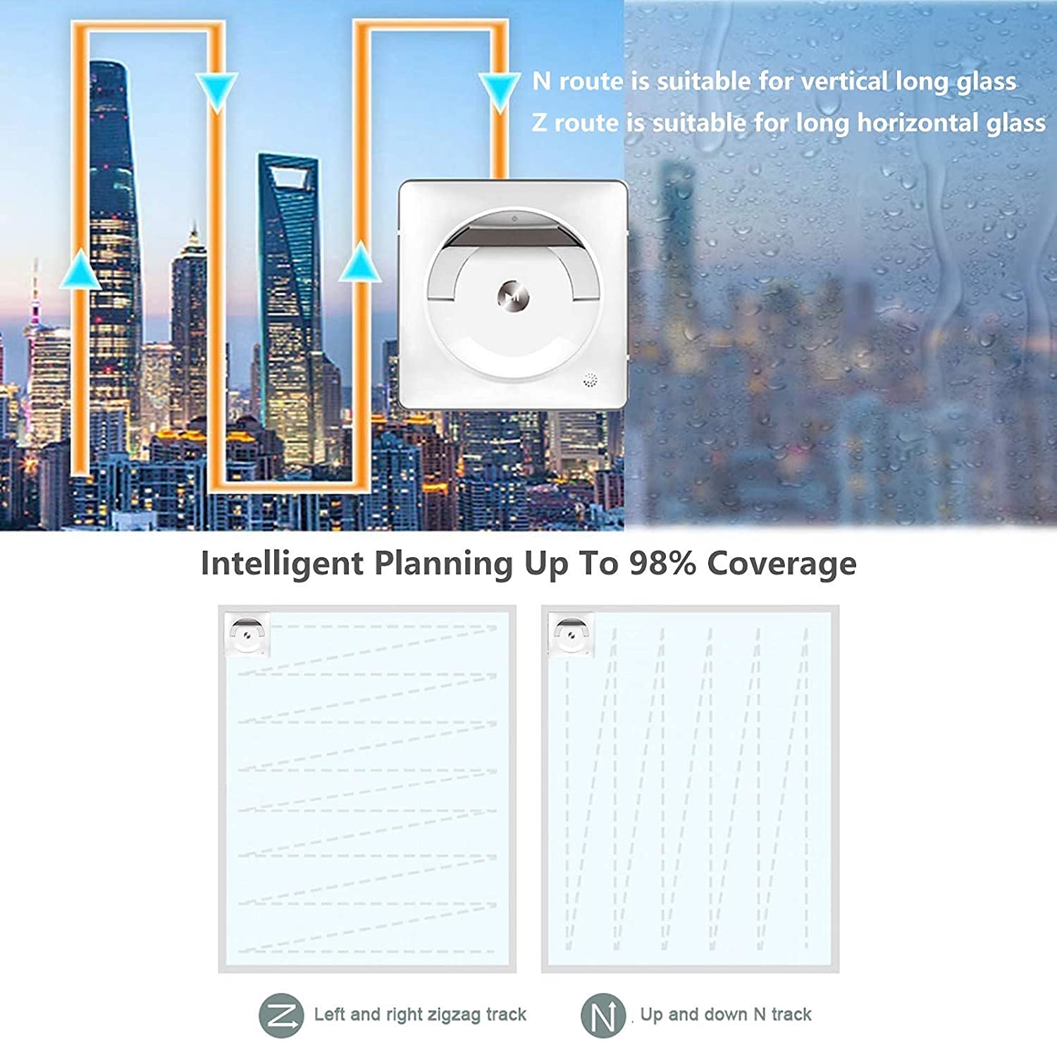 Window Cleaner Household Smart Window Cleaner Smart Glass Cleaner with Edge Detection Function for Outdoor/Indoor Windows Ceiling