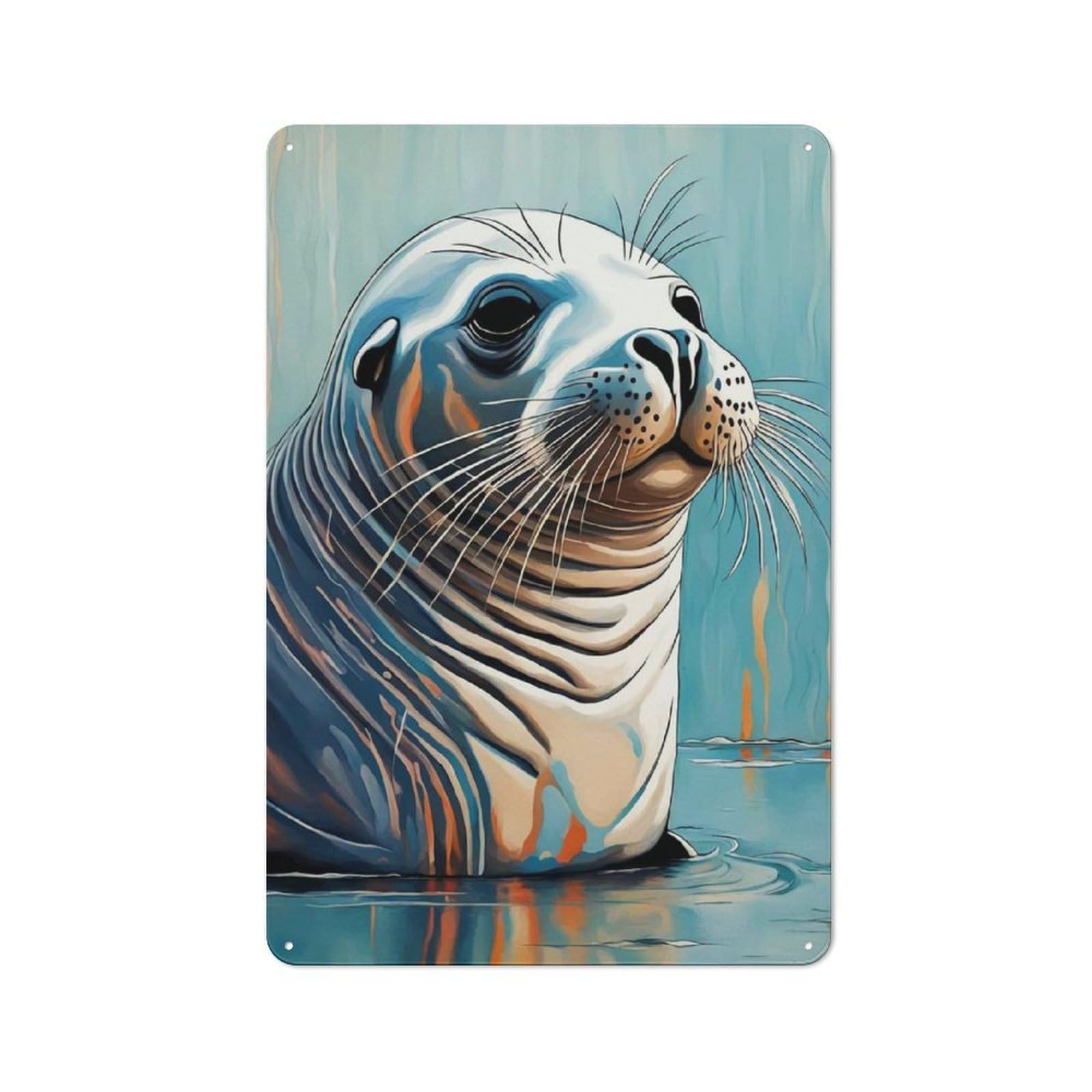 Junmoney Seal Vintage Tin Sign 30X20cm For Garden Room Or Summerhouse, A Housewarming Gift For Outdoor-Room Decor Collectors