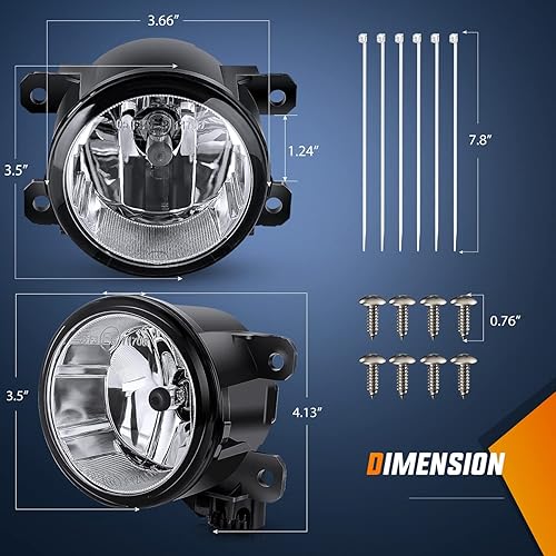 Miniatura 6 de Nilight Conjunto de luces antiniebla compatible con Accord Civic 2013-2015 2016-2018 Pilot 2014-2017 Compass 2013-2015 Crosstour CR-V Chrysler