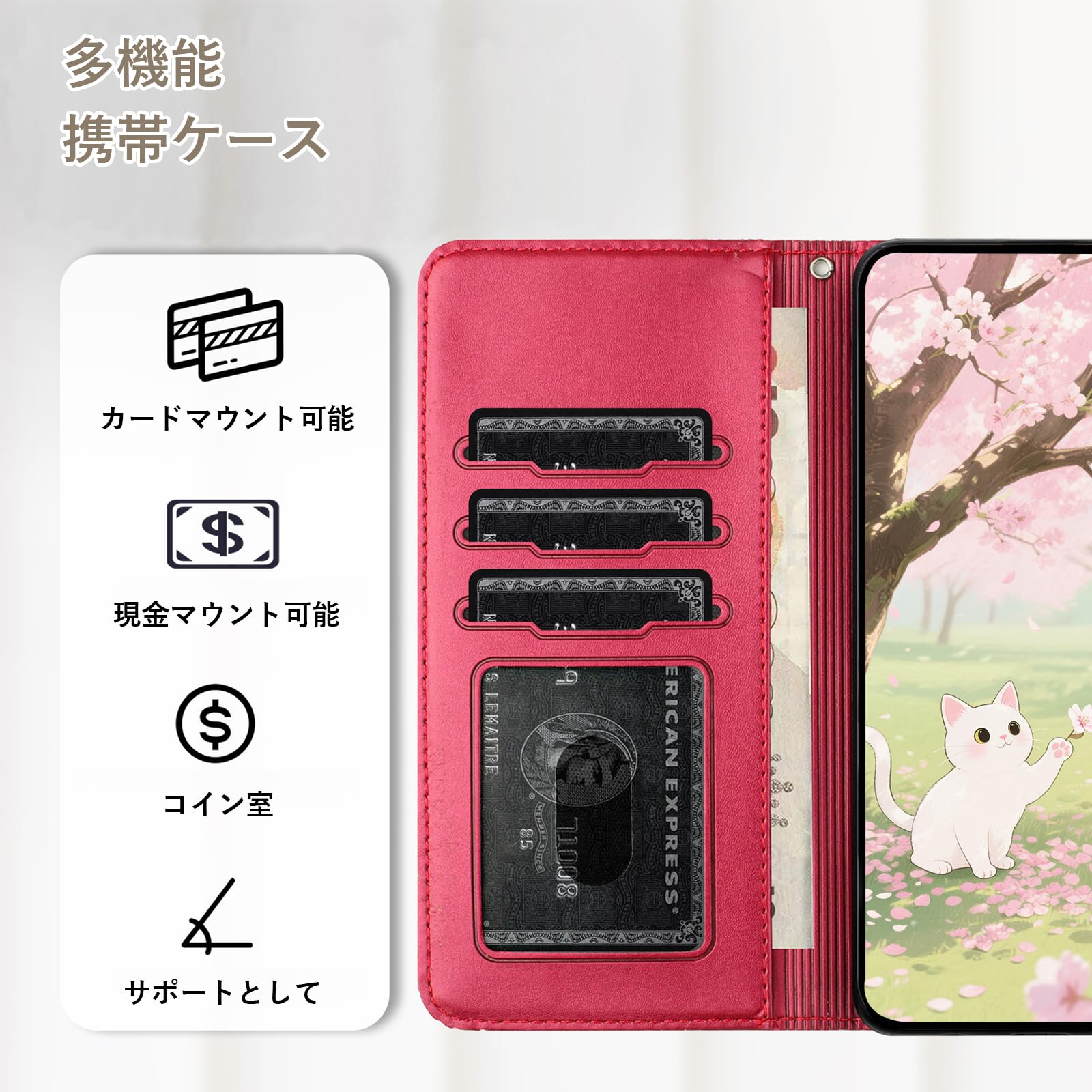 Amazon.co.jp: FALUWONRU Xiaomi Redmi 14Cケース手帳型 猫柄 可愛い