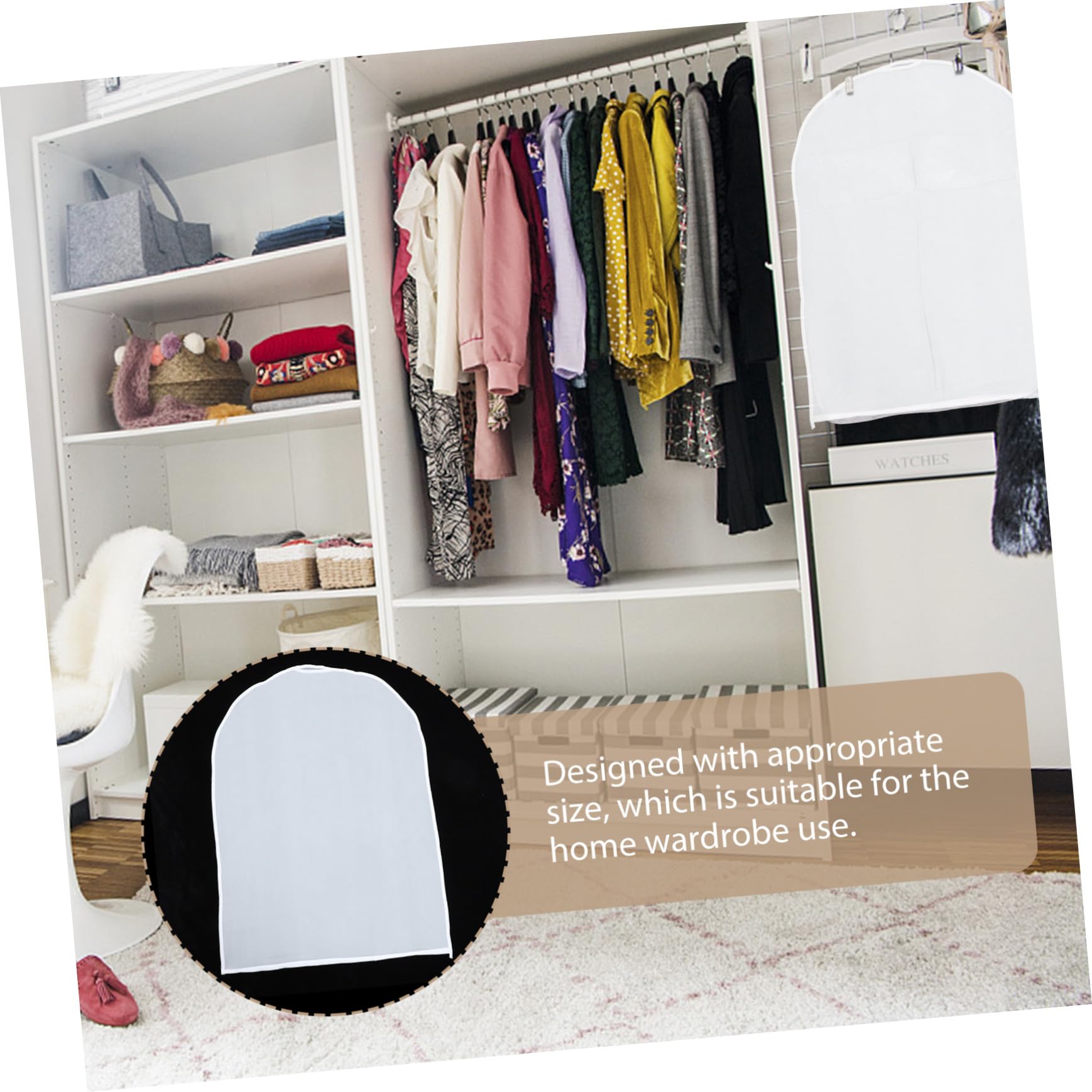10 piezas Funda Protectora para Ropa Colgante Translúcida Resistente al Polvo para Armario Hogar Reutilizable y Fácil Limpieza