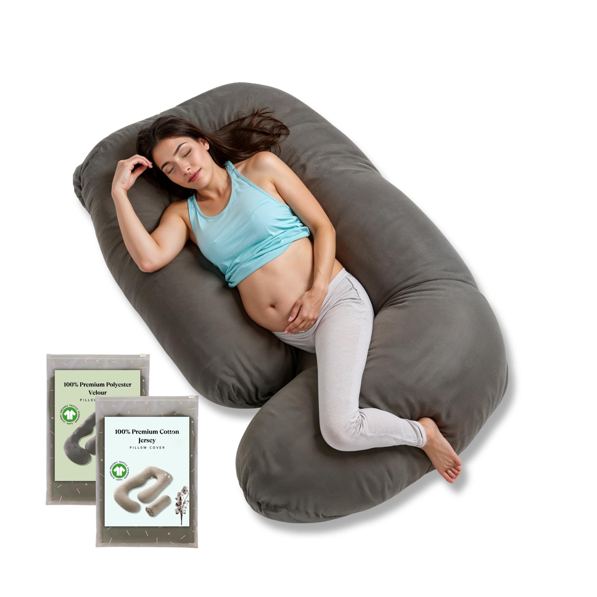 G Pregnancy Pillows with 2 Covers for Sleeping - G Shaped Full Body Maternity Pillow for Pregnant Women