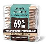 Boveda 69% Two-Way Humidity Control Packs For Plastic & Wood Humidifier Boxes & Zip Lock Bags - Size 60 - 20 Pack - Moisture Absorbers - Humidifier Packs - Hydration Packets in Resealable Bag