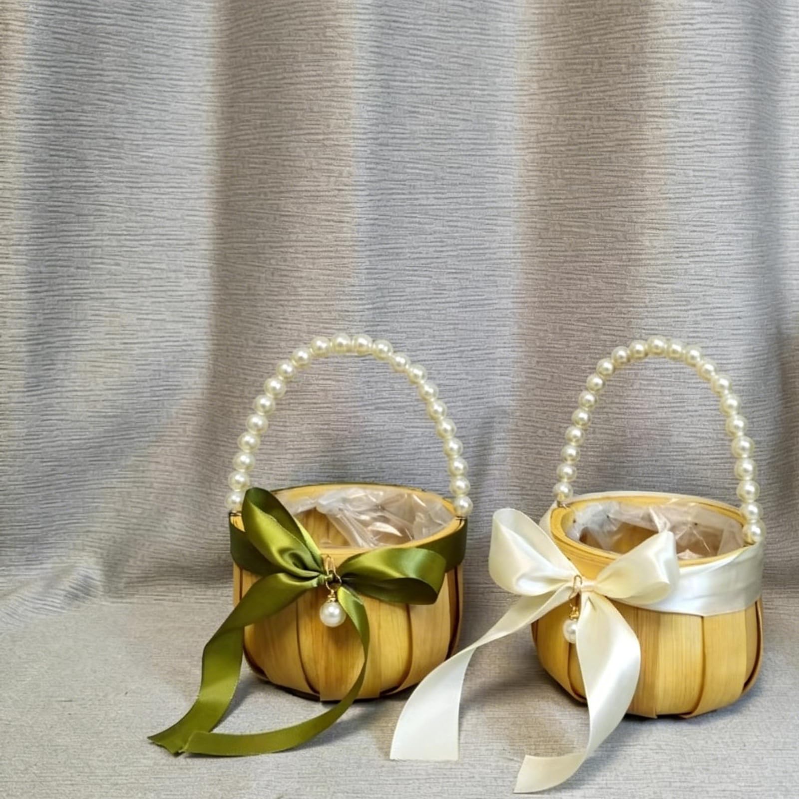 2 Stück Blumenkorb Hochzeit Blumenmädchen Streukorb Geschenkkorb Rattankorb