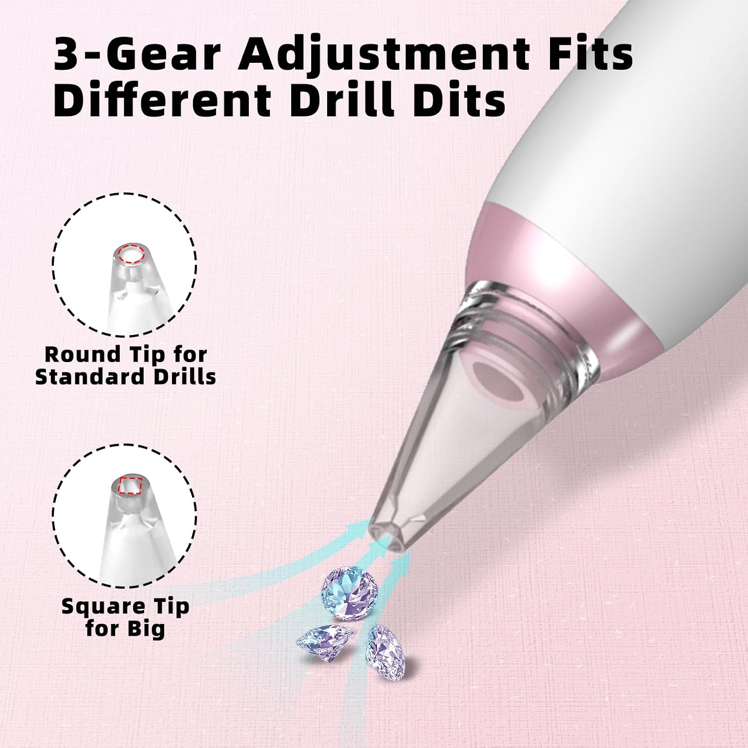 Electric Diamond Painting Pen, Vacuum Diamond Art Pen no Wax Needed | Cordless & Quiet | Rechargeable Battery | Lightweight | Diamond Art Accessories for Adults | Gift for Gem Dimond Art Fans