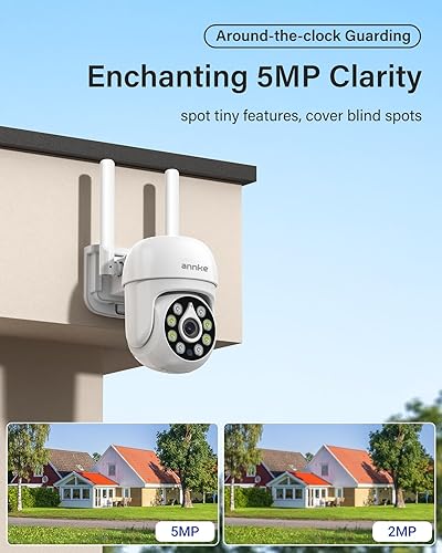 Miniatura 2 de ANNKE Cámara inalámbrica para exteriores, panorámica e inclinación de 360, cámara de 5MP para seguridad del hogar, seguimiento automático, audio de