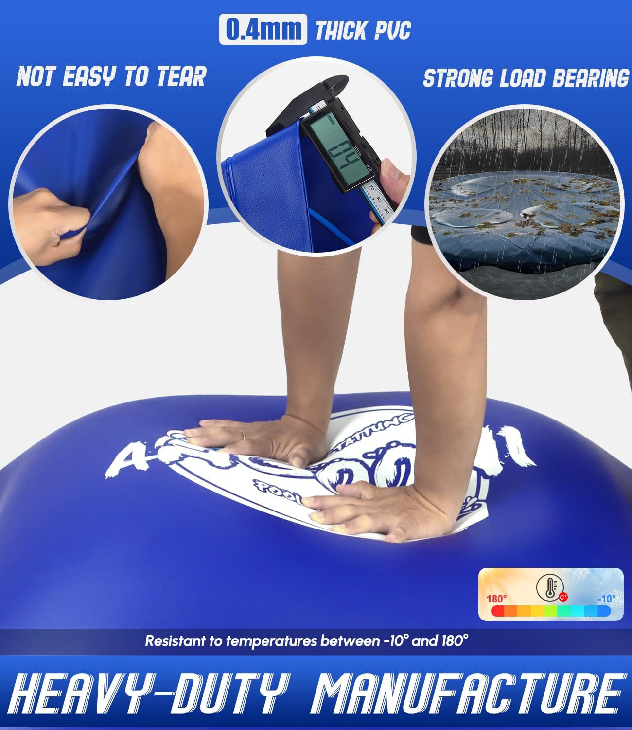 Angooni 2pcs Extra-Strong 6x6ft Pool Pillow for Winter - 0.4mm Thick PVC Pool Pillows, Sturdy Ropes & Boston Dual Valve, Reliable Above Ground Pool Closing Aid