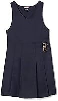 French Toast Girls Double Buckle Jumper Dress - Pleated School Uniform Sleeveless Jumper with Adjustable Waist