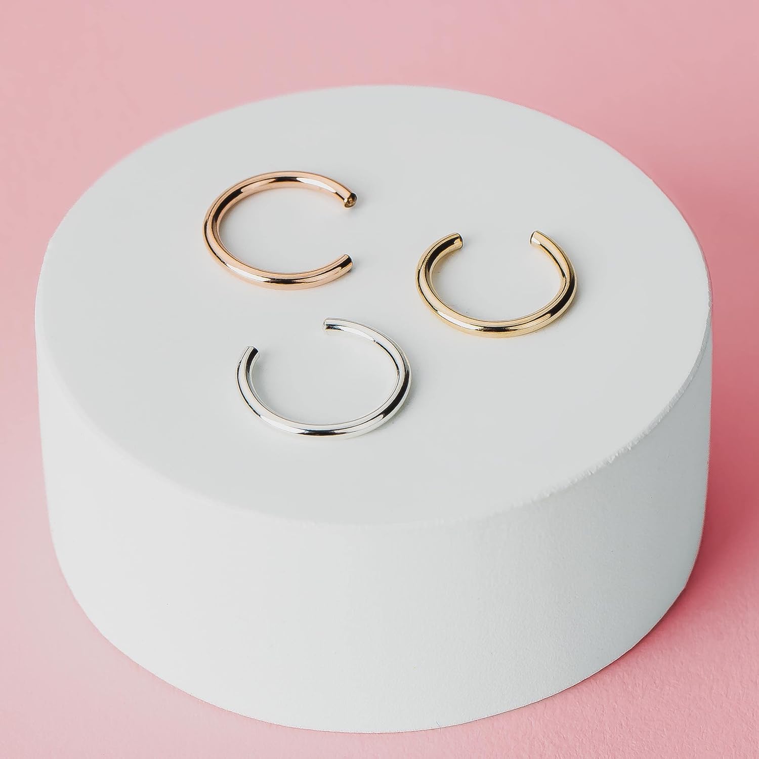 Ear Cuff | Gold, Rose Gold, or Silver | Smooth Round Minimalist Earring | Fake Earring, No Piercing Required | Dainty Jewelry