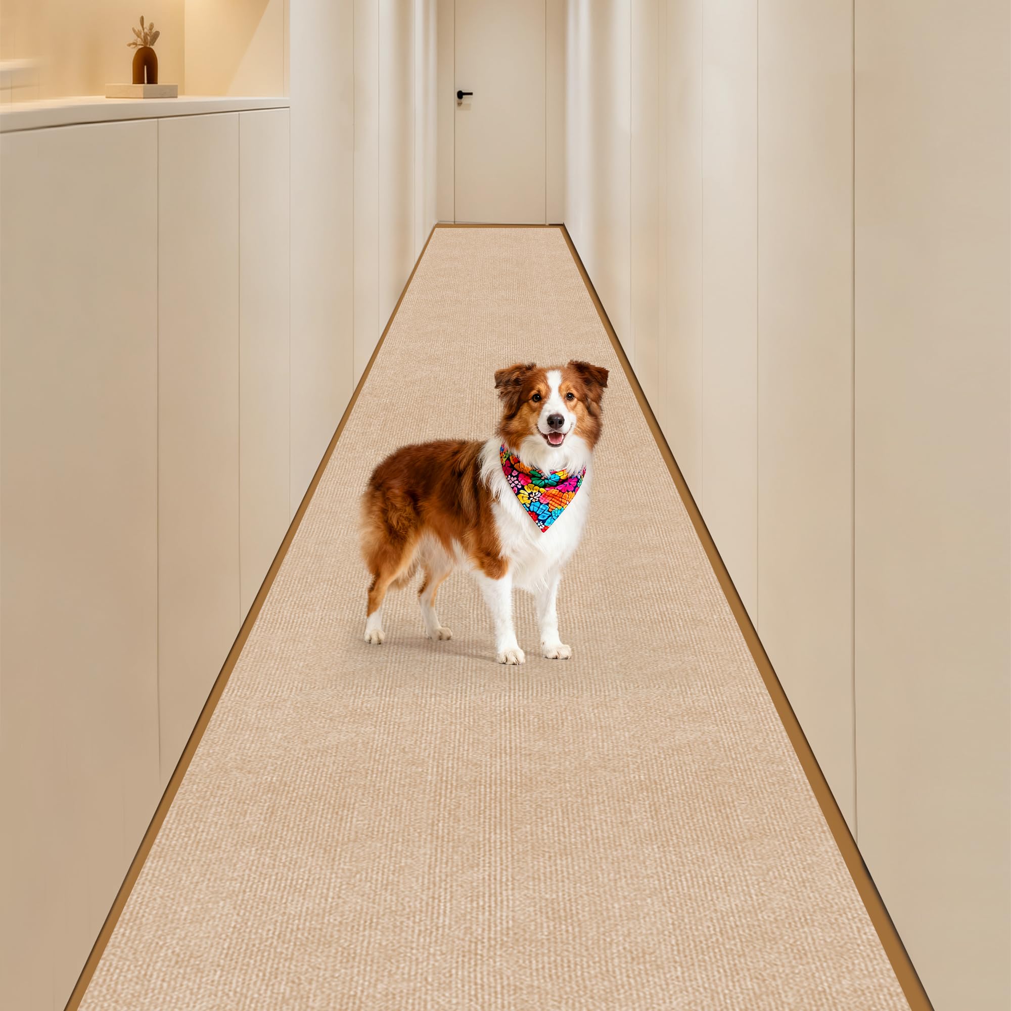 【Amazon.co.jp限定】廊下 カーペット Keilymat 廊下マット ズレない 洗える 撥水 おしゃれ 無地 カーペットタイプ ロングマット 吸着 廊下敷き TPR 防音 ラグ 無地 ペット 置くだけで吸着マット ロングマット ロールマット90×600cm 厚さ4 mm