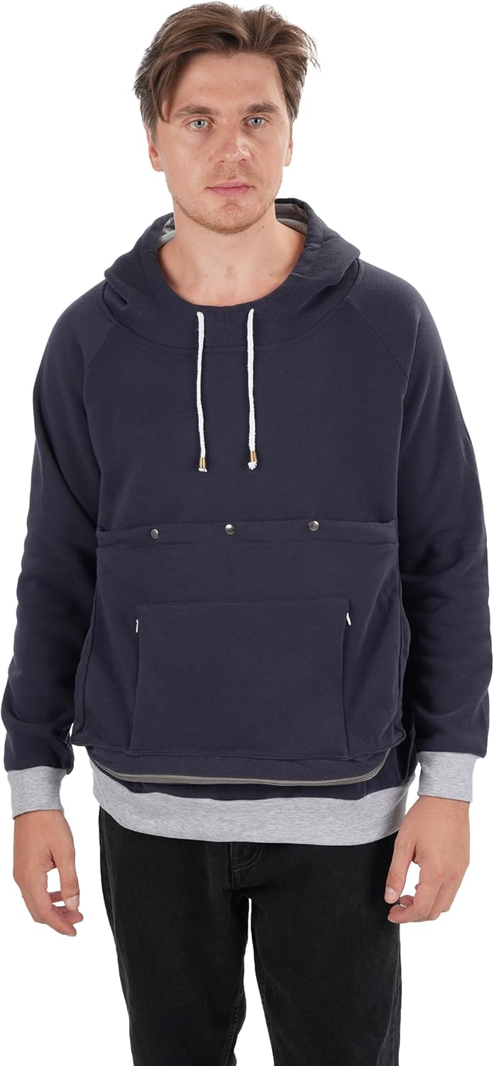 LINYUCHEN Cat Dog Carrier Hoodies – Puppy Kitten Carrying Sweatshirt Large Pet Pocket Pullover Top – Unisex Kangaroo Hoodies