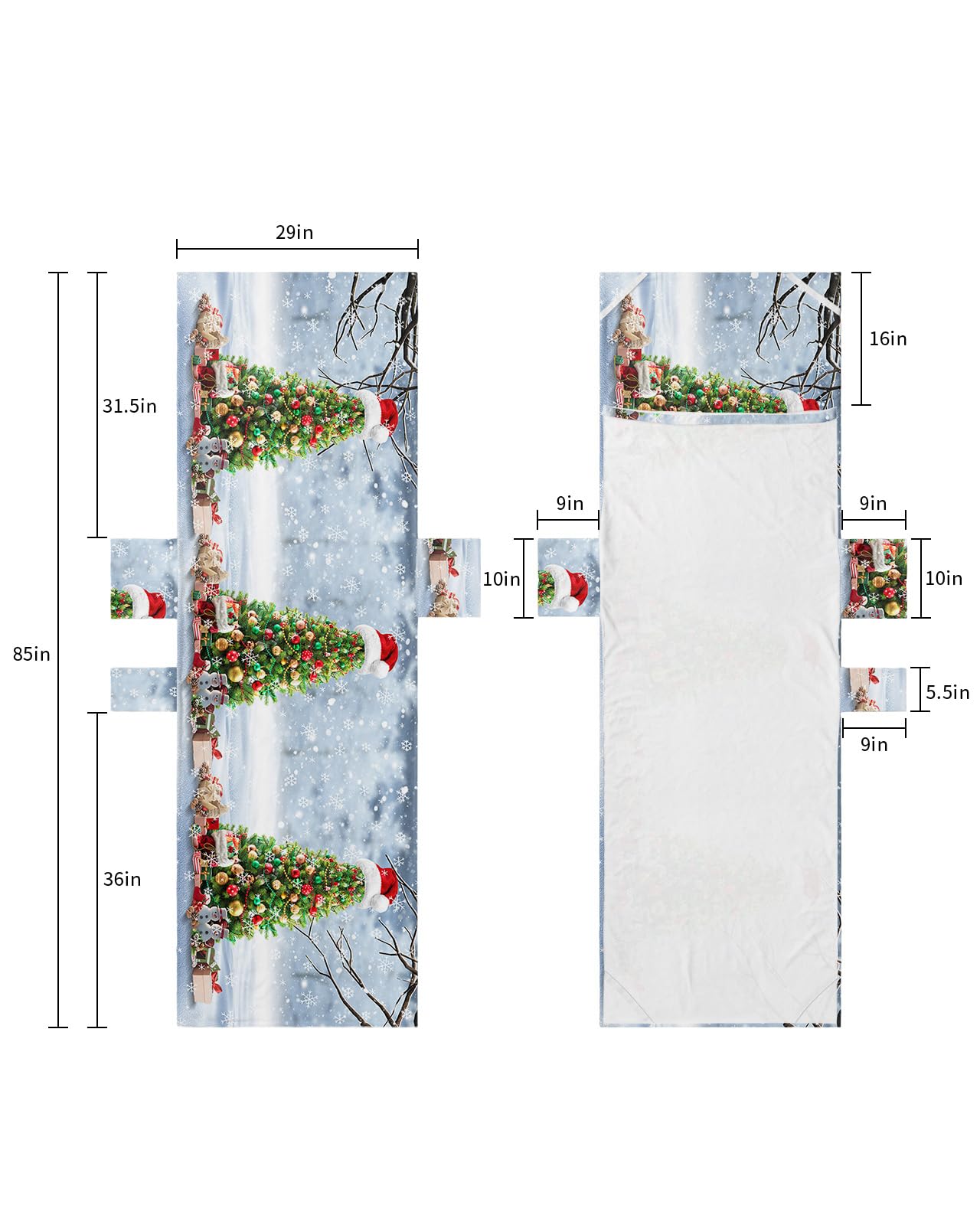 Christmas Tree Beach Lounge Chair Towel Cover, Soft Chaise Lounge Towel with Side Pockets Patio Pool Chairs Cover for Beach/Pool Sunbathing 29x85 Xmas Tree Balss Snowman Winter Snowflake