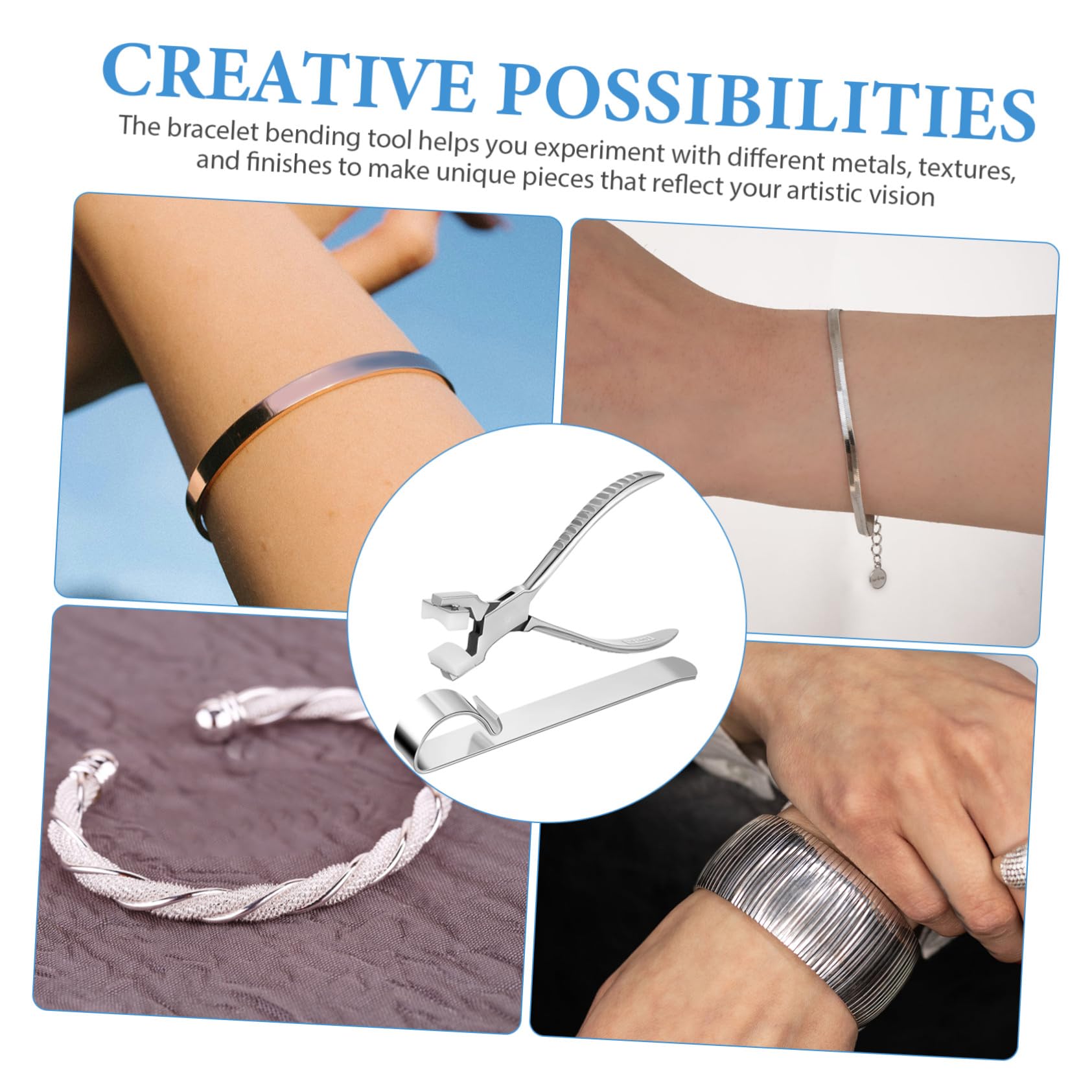 Alicates para Doblar Pulseras y Formar Alambre Metalizado para Joyería, Herramienta Metálica, Uso Profesional y Hobby, Accesorios para Crear Pulseras Artesanales