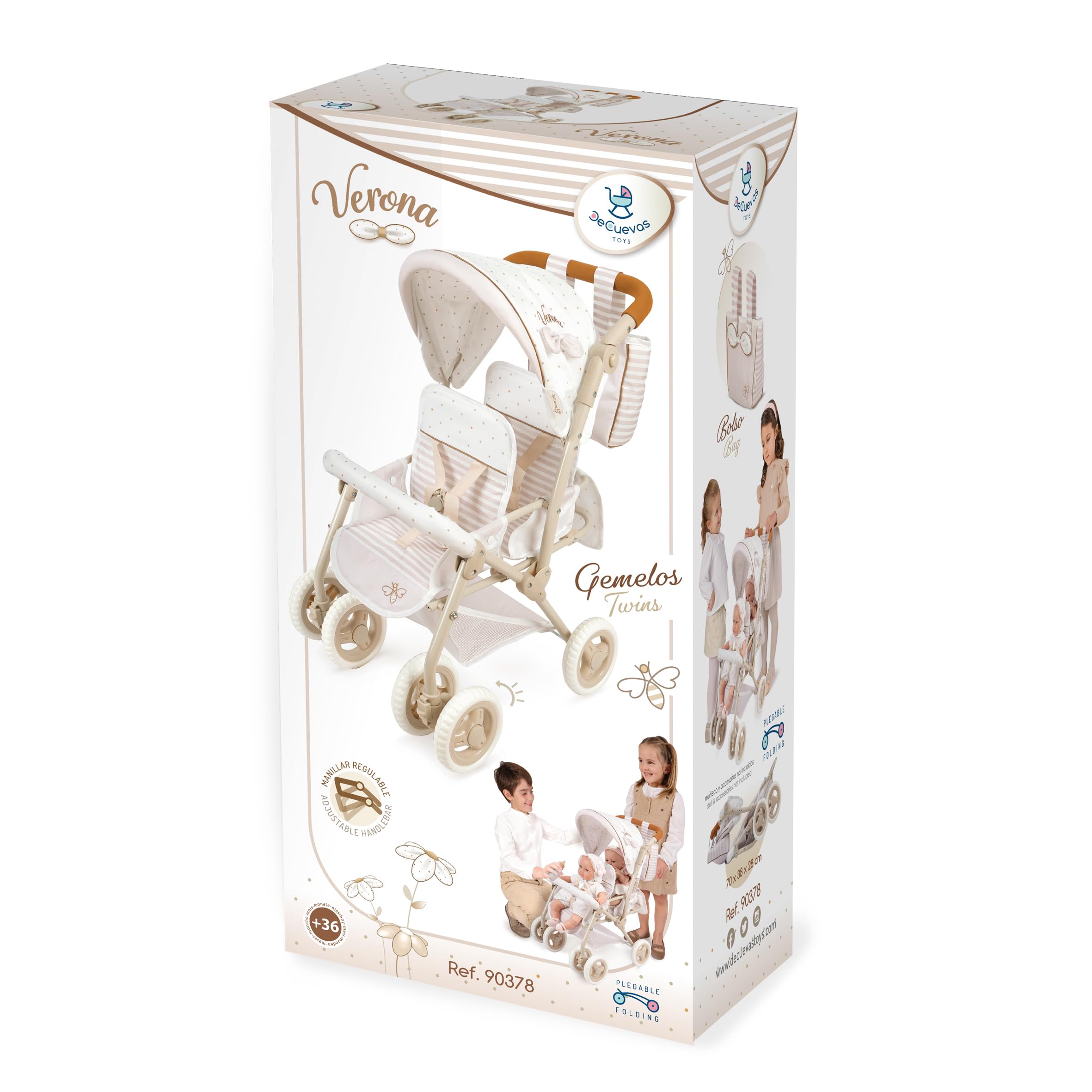 Carro de Muñecas Silla Gemelar Plegable Verona DeCuevas 90378