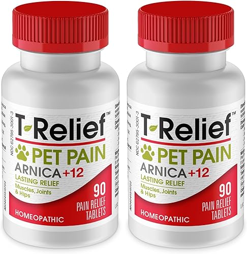T-Relief - Árnica para aliviar el dolor de mascotas + 12 potentes medicamentos naturales que ayudan a aliviar el dolor muscular, articular y cadera,