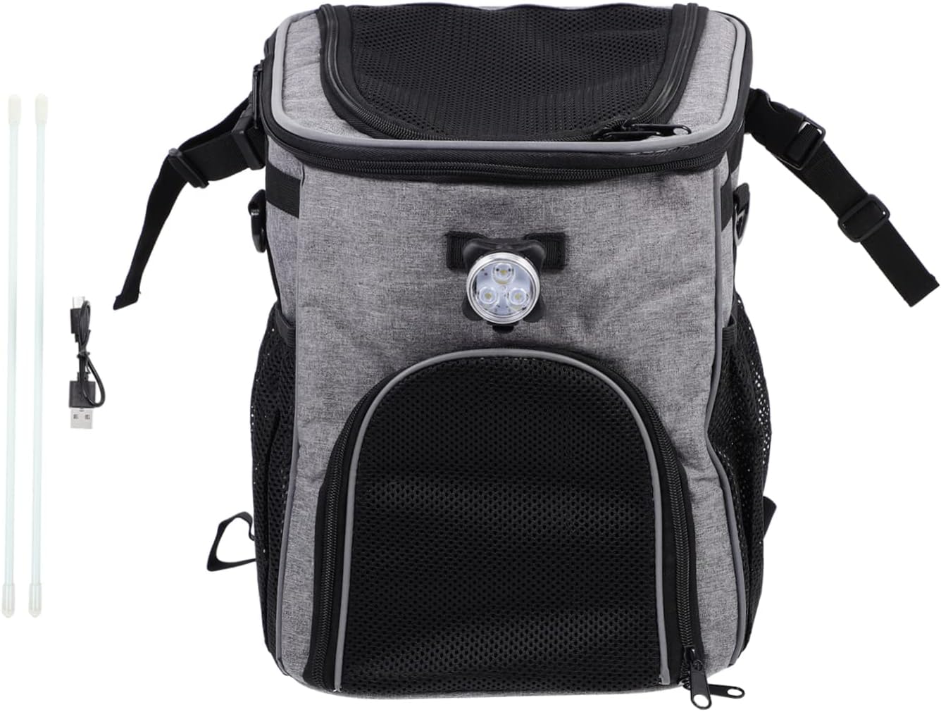 HEMOTON Pet Bike Carrier for Dogs Dog Bike Attachment Pet Backpack Carrier Breathable Pouch Outdoor Grey